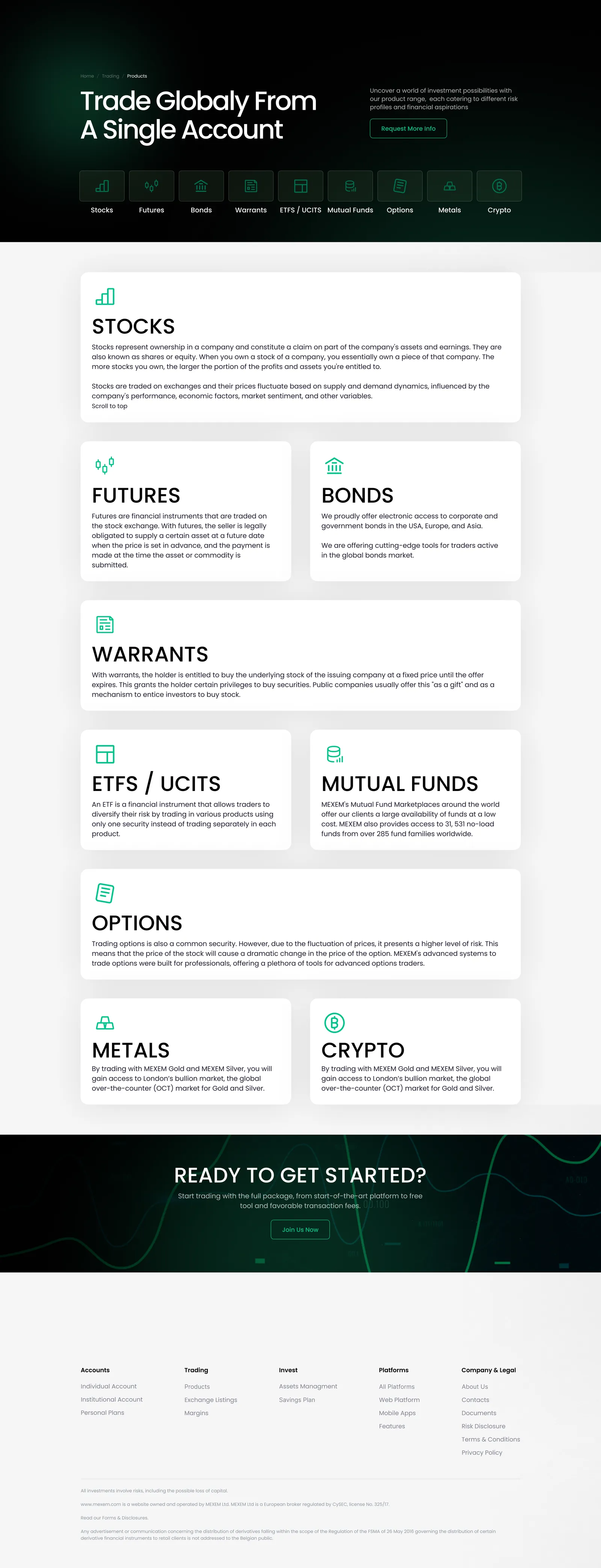 Investment platform — Screen 2